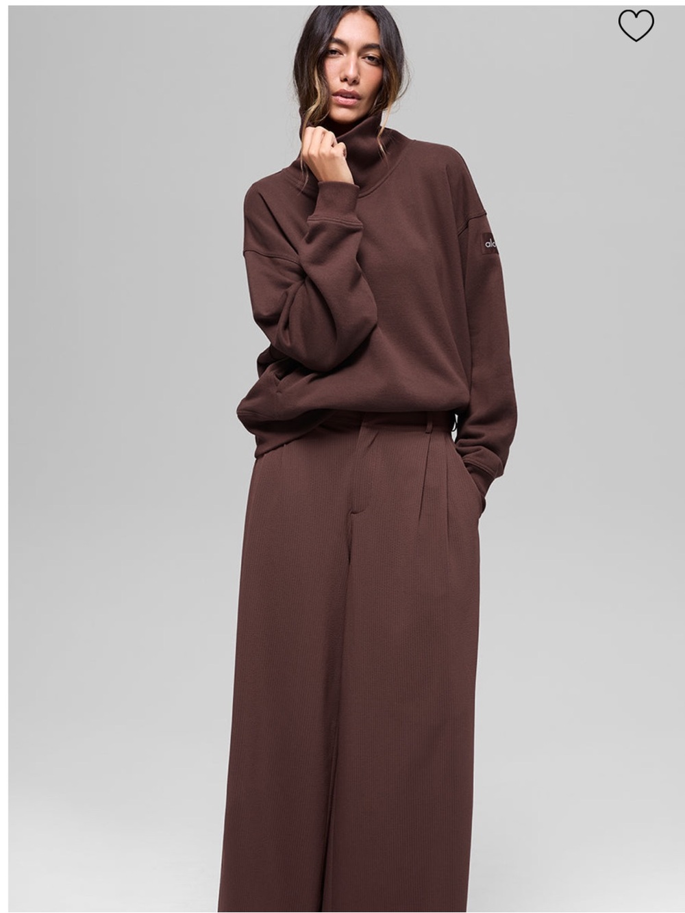 ALO Yoga Dreamscape  Wide-Leg Trousers in Brownstone